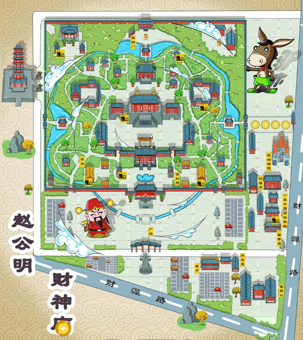 高邑寺庙类手绘地图